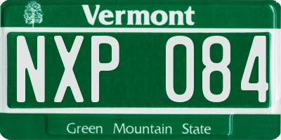 VT license plate NXP084