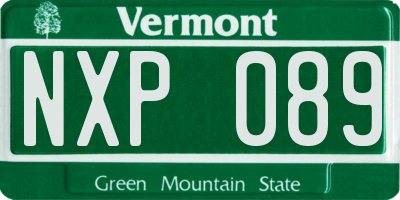 VT license plate NXP089
