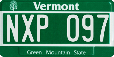 VT license plate NXP097