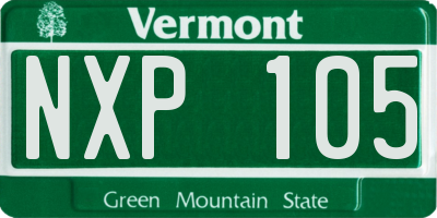 VT license plate NXP105