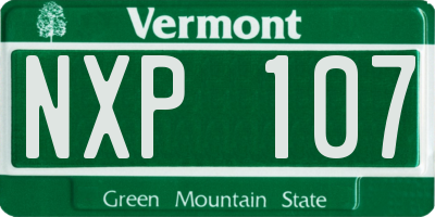 VT license plate NXP107