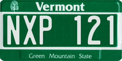 VT license plate NXP121