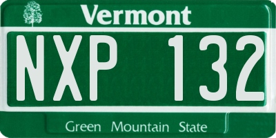 VT license plate NXP132