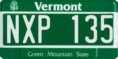 VT license plate NXP135