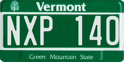 VT license plate NXP140