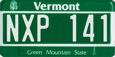 VT license plate NXP141