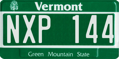 VT license plate NXP144