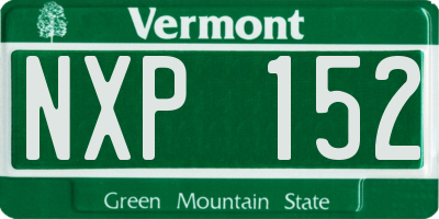 VT license plate NXP152