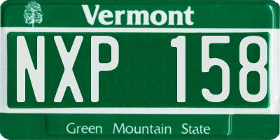 VT license plate NXP158
