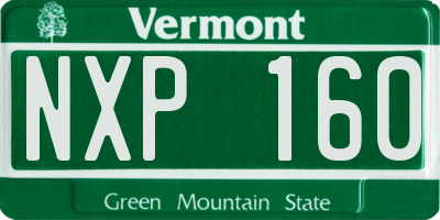 VT license plate NXP160