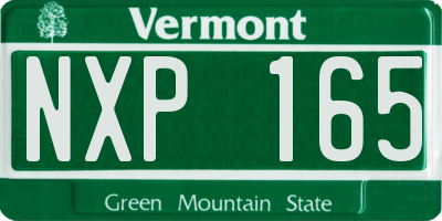 VT license plate NXP165