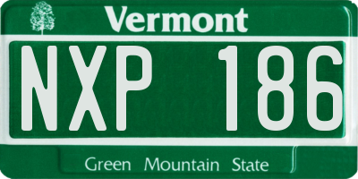 VT license plate NXP186