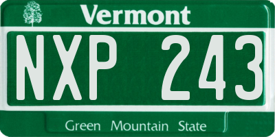 VT license plate NXP243