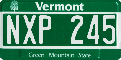 VT license plate NXP245