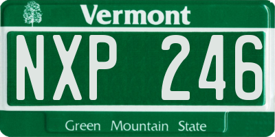 VT license plate NXP246