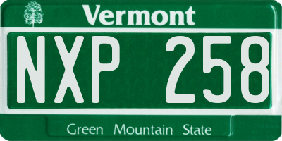 VT license plate NXP258