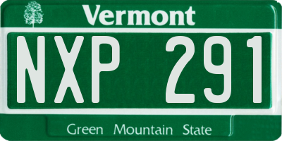 VT license plate NXP291