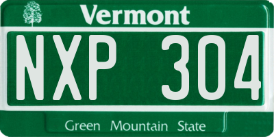 VT license plate NXP304