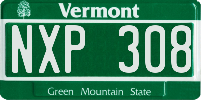 VT license plate NXP308