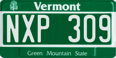 VT license plate NXP309