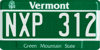 VT license plate NXP312