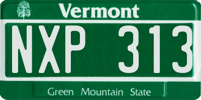 VT license plate NXP313