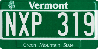 VT license plate NXP319