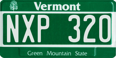 VT license plate NXP320