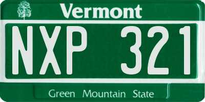 VT license plate NXP321
