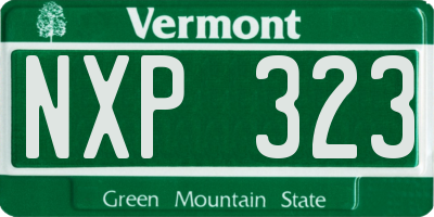 VT license plate NXP323