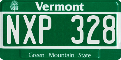 VT license plate NXP328