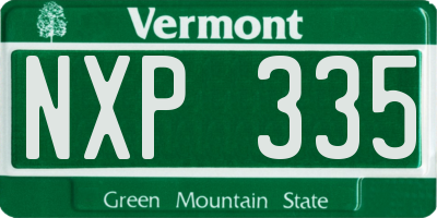 VT license plate NXP335
