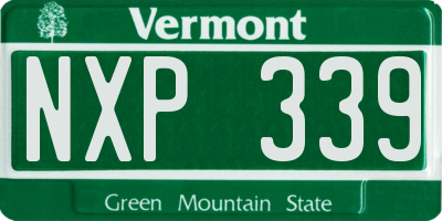 VT license plate NXP339
