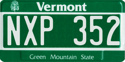 VT license plate NXP352