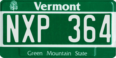 VT license plate NXP364