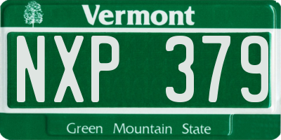 VT license plate NXP379