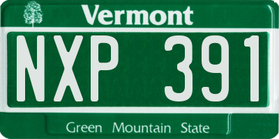 VT license plate NXP391