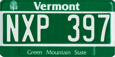 VT license plate NXP397