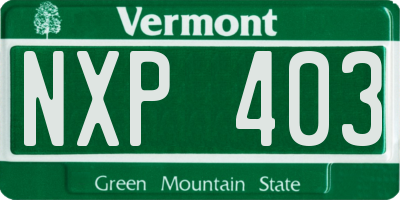 VT license plate NXP403