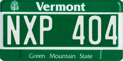 VT license plate NXP404