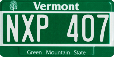 VT license plate NXP407