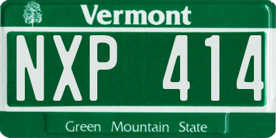 VT license plate NXP414