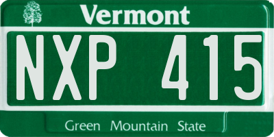 VT license plate NXP415