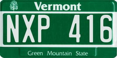 VT license plate NXP416