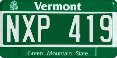 VT license plate NXP419