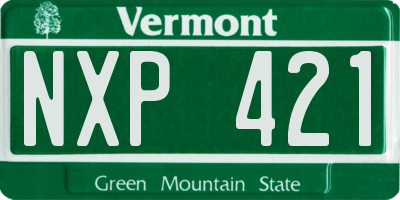 VT license plate NXP421
