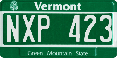 VT license plate NXP423
