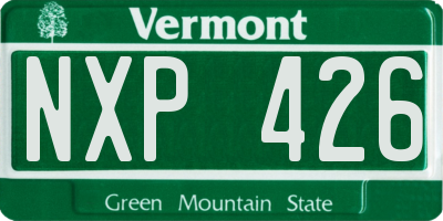 VT license plate NXP426