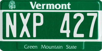 VT license plate NXP427