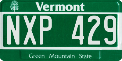 VT license plate NXP429